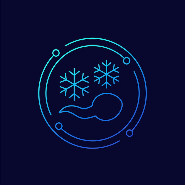 Vector frozen sperm cryopreservation line icon vector