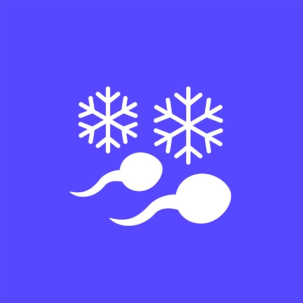 Vector frozen sperm and cryopreservation vector icon