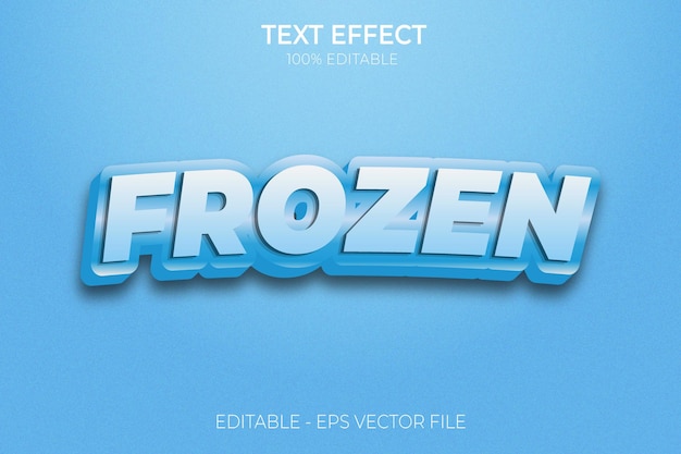 Vector frozen text effect new creative 3d  editable bold text style premium vector