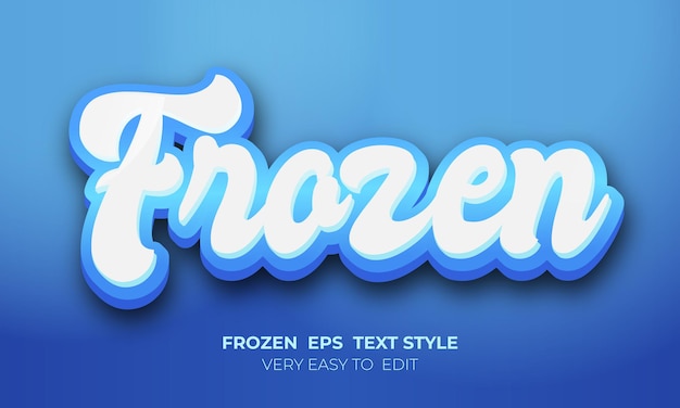 Frozen Winter alphabet Text style frozen font effect vector illustration