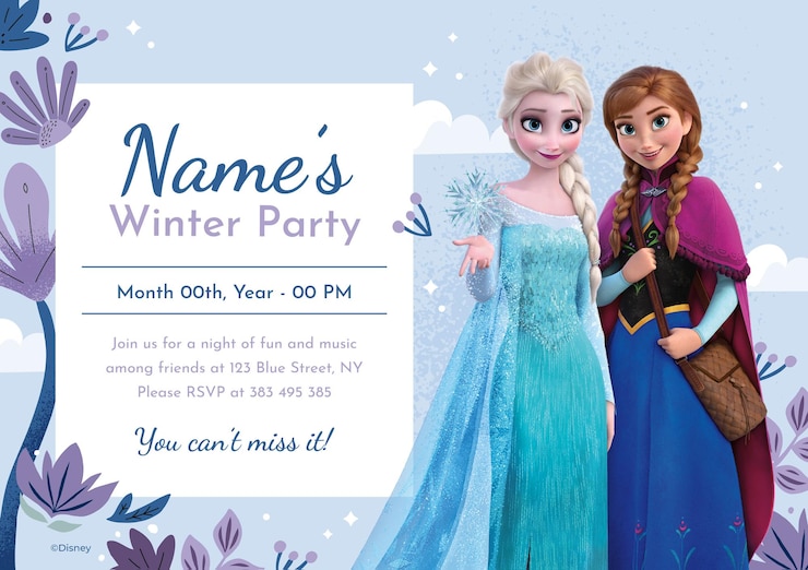 Vector frozen winter party invitation