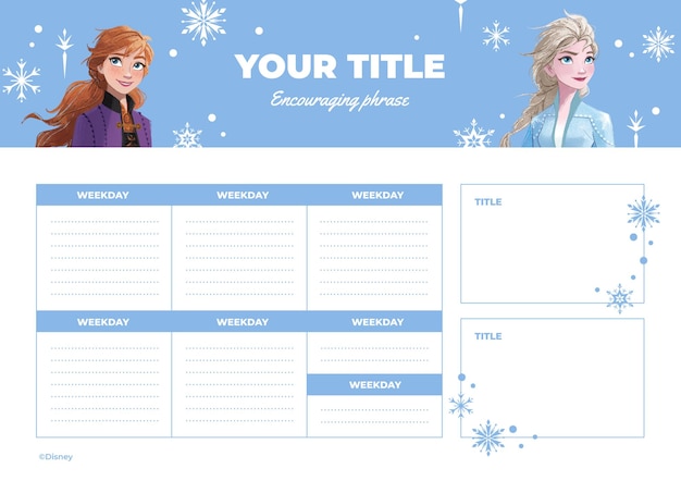 Frozen Winter Weekly Planner