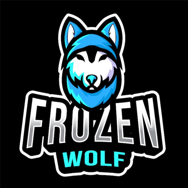 Шаблон логотипа frozen wolf esport