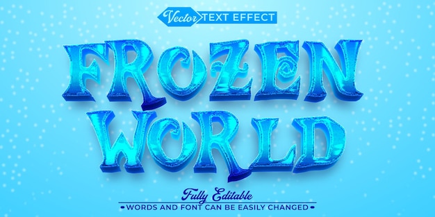 Vector frozen world vector editable text effect template