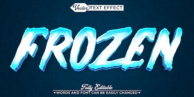 Vector frozen world vector editable text effect template