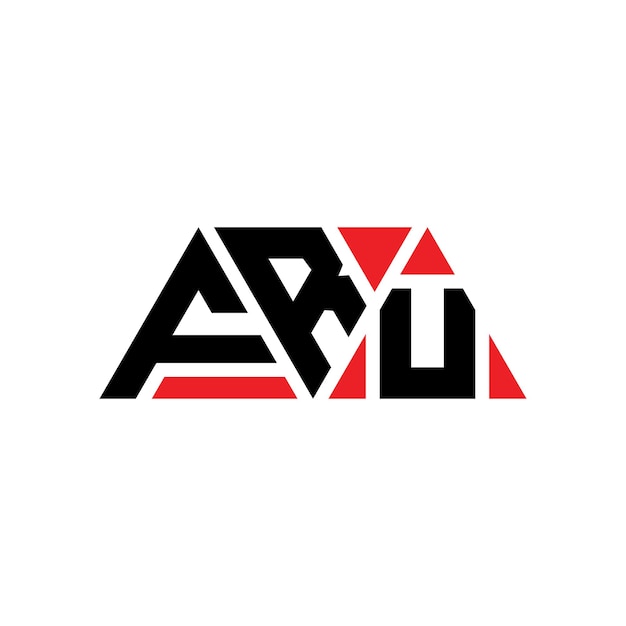 FRU triangle letter logo design with triangle shape FRU triangle logo design monogram FRU triangle vector logo template with red color FRU triangular logo Simple Elegant and Luxurious Logo FRU
