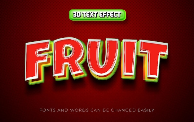 Fruit 3d editable text effect style