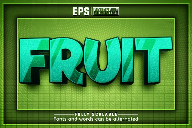 Vector fruit 3d editable text effect