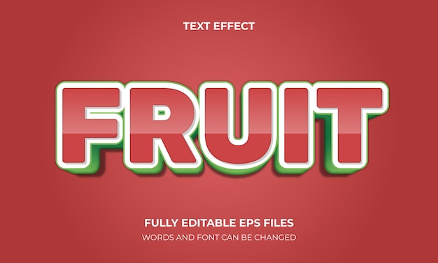 Fruit 3D-teksteffect Vector