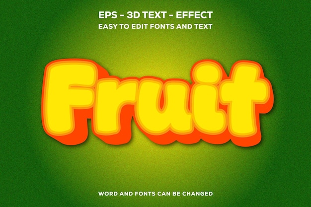 Vector fruit 3d-teksteffect