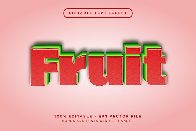 Fruit 3d text effect and editable text effect