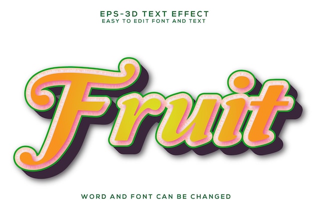 Fruit 3d text effect