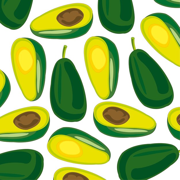 Fruit avocado pattern on white background is insulated