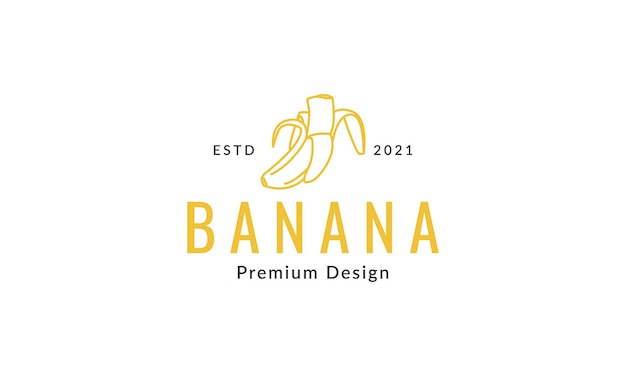 Fruit banaan gesneden lijn logo ontwerp vector pictogram symbool illustratie