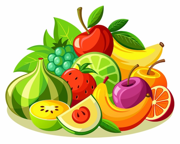 Vector fruit berry crop healthy food vector illustration grain product harvest