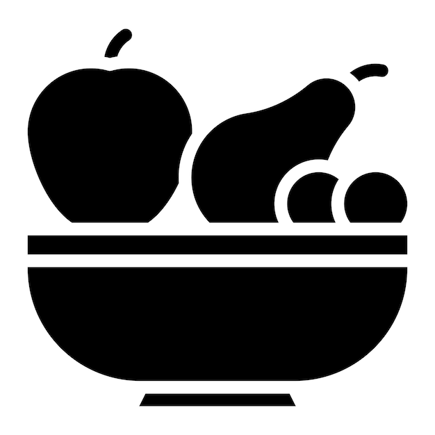 Векторное изображение значка фруктовой чаши может быть использовано для бранча