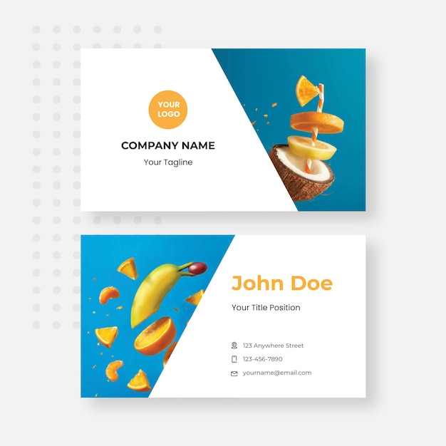 Vector fruit business card design template