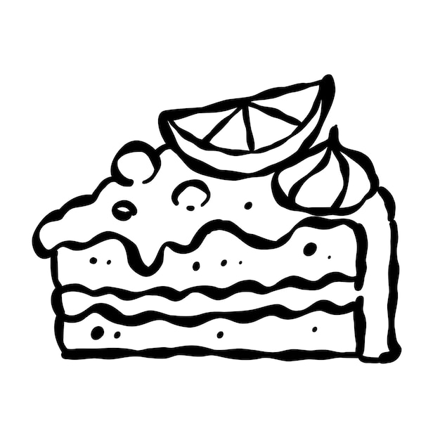 Vector fruit cake drawing vector