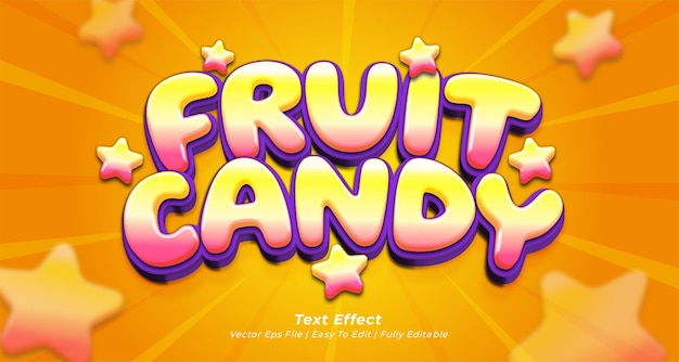 Fruit candy teksteffect bewerkbare 3D-tekststijl