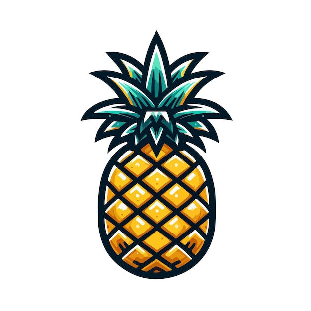 Fruit cartoon illustration of a vectorized pineapple