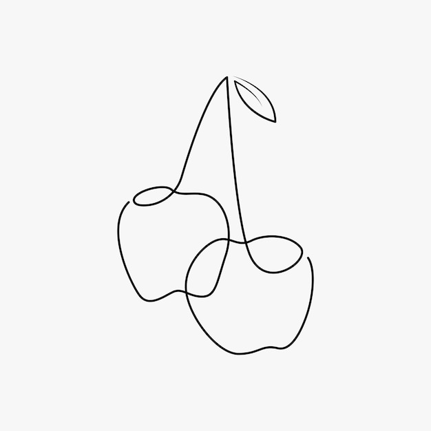 Fruit Cherry line art minimalist illustration