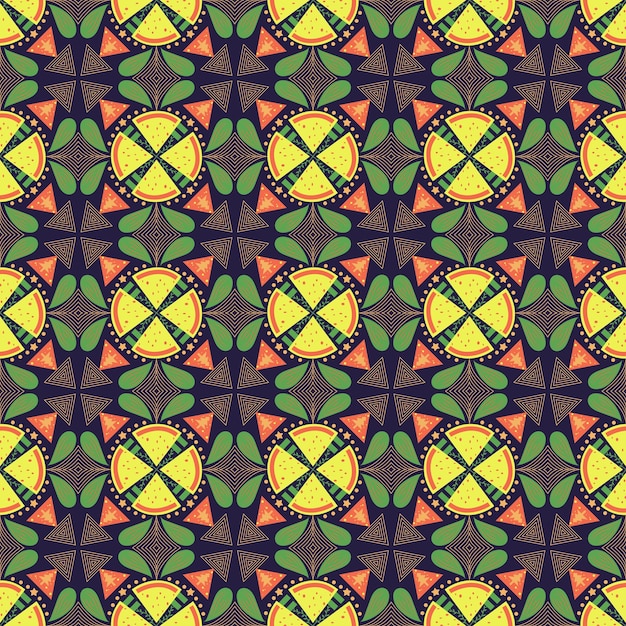 Fruit Christmas Tree Leaves Seamless Pattern Background Garden Nature Plant Art