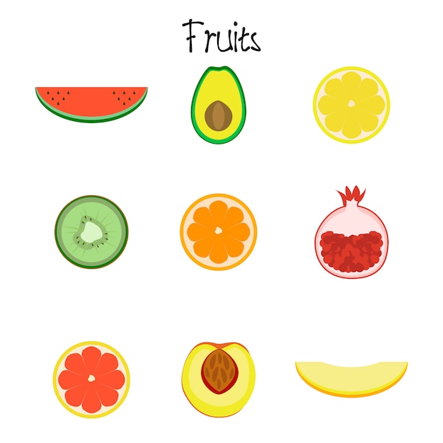 Fruit collectie pictogram geïsoleerd op een witte achtergrond