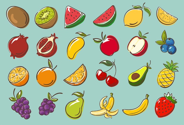 Fumetto dell'illustrazione stabilita della raccolta della frutta