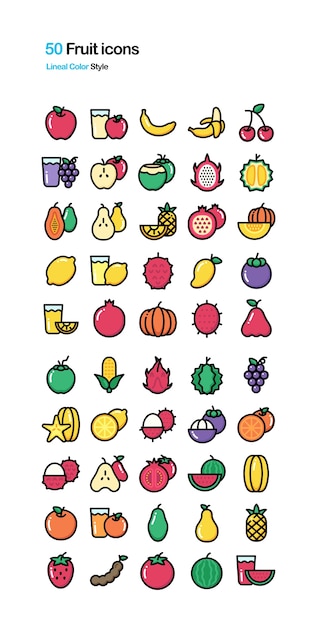 Vector fruit color illustration