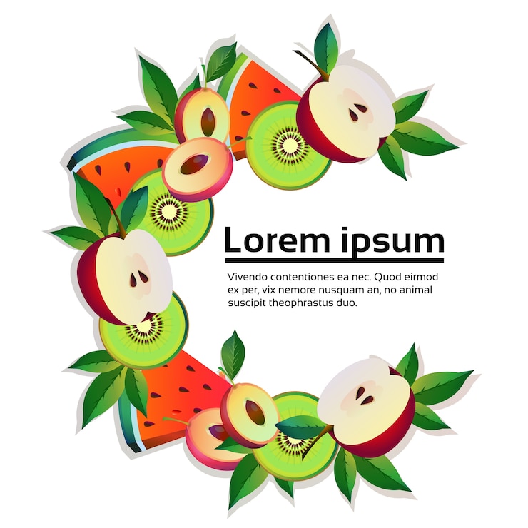 Vector fruit colorful circle copy space organic