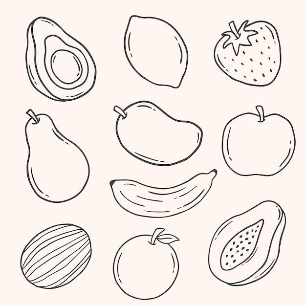 Fruit doodle-element