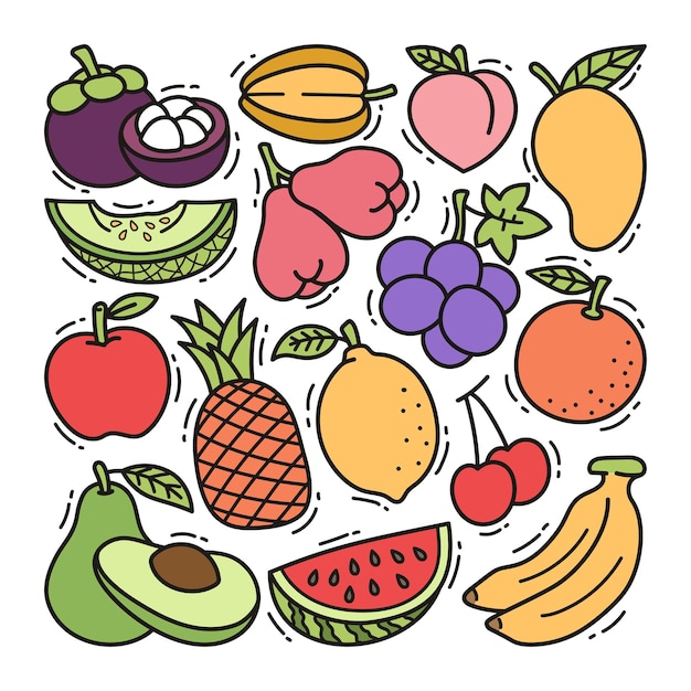 Vector fruit doodle illustration