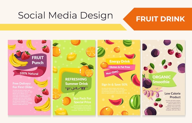 Fruit drink advertising at network banner set