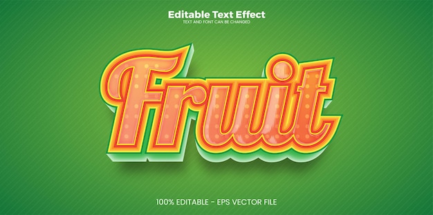 Vector fruit editable text effect in modern trend style