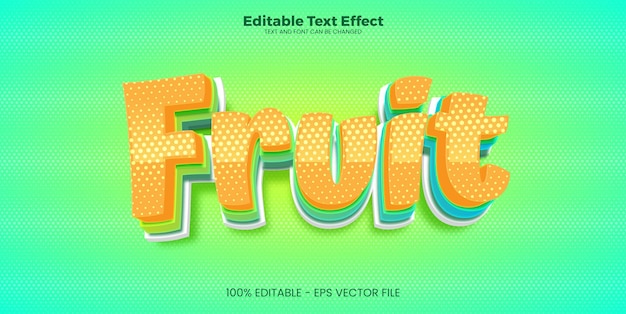 Vector fruit editable text effect in modern trend style