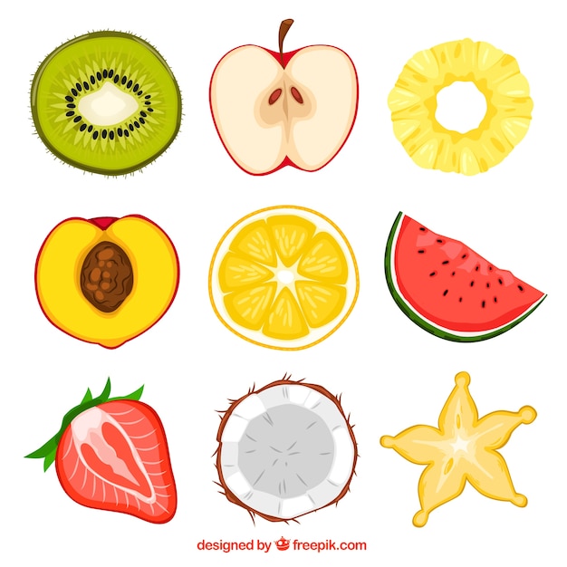 Vector fruit halves