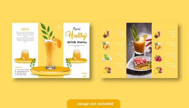 Фруктовый здоровый напиток меню сока пост в социальных сетях или трехмерный баннер 3d шаблон