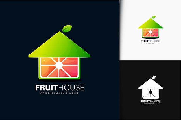 Fruit house logo design with gradient