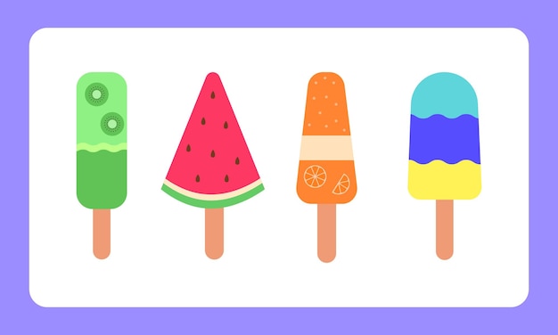 Fruit ice cream vector collection