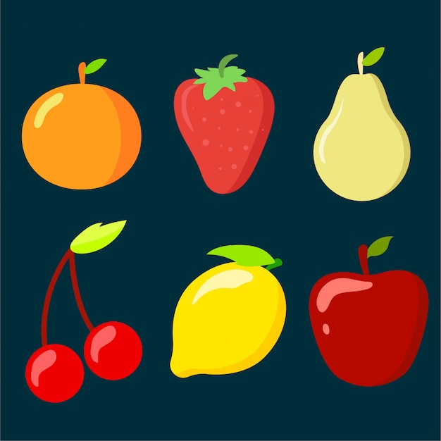 Vector fruit icon collection