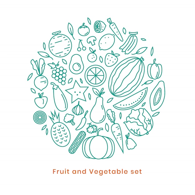 Vector fruit icon design on vector