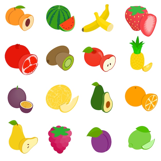 Fruit icons set