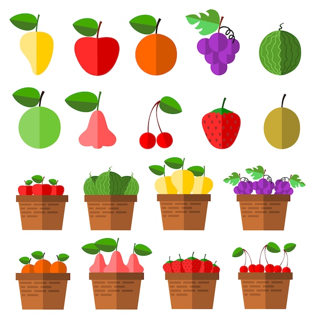 Vector fruit icons vector.