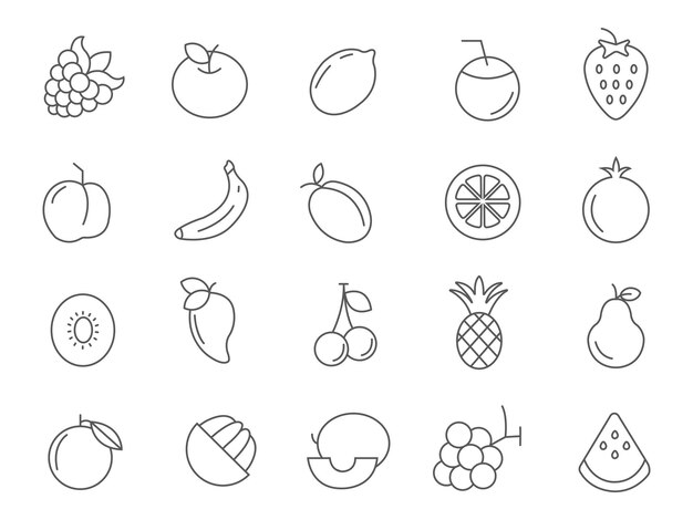 Vector fruit icons