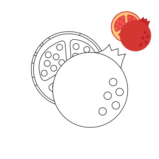 Vector fruit illustraties te kleuren