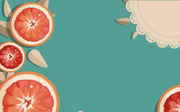 Vector fruit illustration for desktop background in flat design style