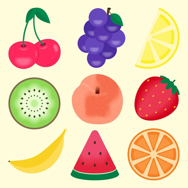 a fruit illustration set