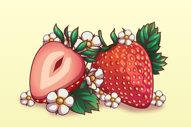Vettore illustrazione di frutta fragola