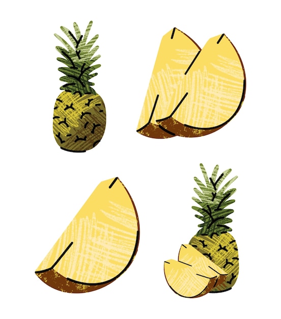 fruit illustrations simple illustration in abstract flat outline drawing style healthy food