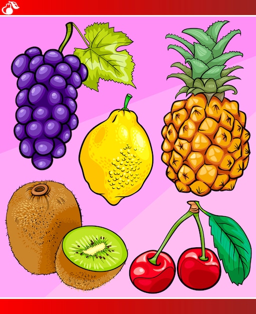 fruit instellen cartoon afbeelding